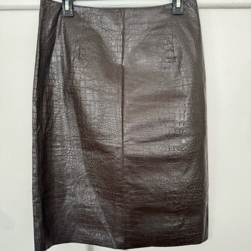 Yansi Fugel vegan leather skirt in brown